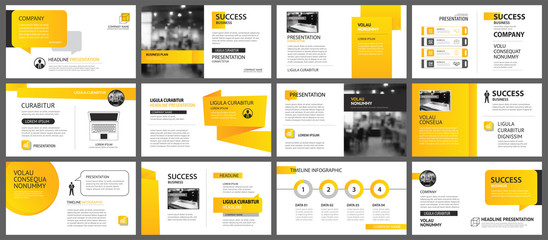 presentation and slide layout background. design yellow and orange gradient geometric template. use 