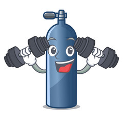 Sticker - Fitness air tank diving in cartoon shape