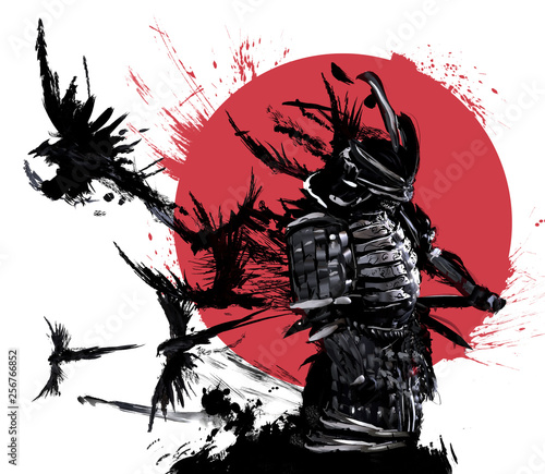 Samurai stands against the ...