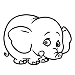 Wall Mural - Elephant cartoon illustration isolated image animal character coloring page