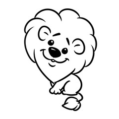 Wall Mural - Little Lion cartoon illustration isolated image coloring page