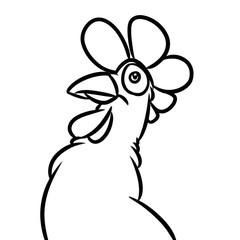 Wall Mural - Rooster head emblem cartoon illustration isolated image