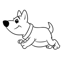 Wall Mural - Dog running animal character coloring page cartoon illustration isolated image