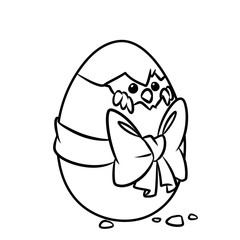 Wall Mural - Egg birthday chicken coloring page cartoon illustration isolated image