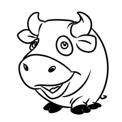 Wall Mural - Bull cheerful character coloring page cartoon illustration isolated image