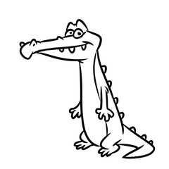 Wall Mural - Crocodile cartoon illustration isolated image coloring page