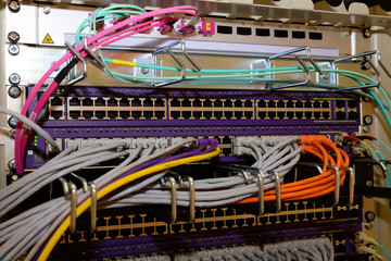 computer ethernet panel with copper and fiber