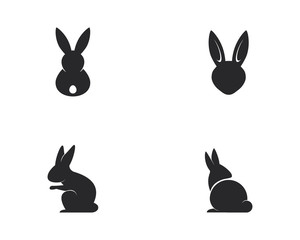 rabbit logo template vector icon illustration design