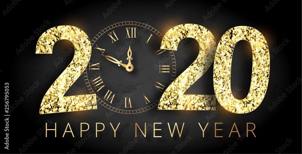 2020 happy new year - obrazy, fototapety, plakaty 