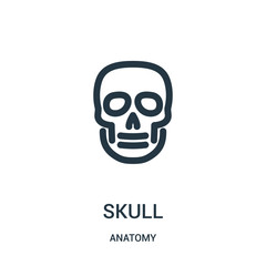 Wall Mural - skull icon vector from anatomy collection. Thin line skull outline icon vector illustration. Linear symbol for use on web and mobile apps, logo, print media.