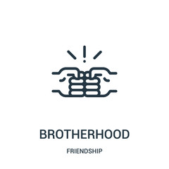 brotherhood icon vector from friendship collection. Thin line brotherhood outline icon vector illustration. Linear symbol for use on web and mobile apps, logo, print media.