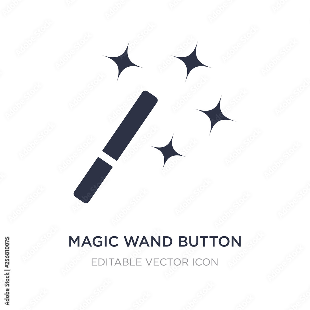 Magic Button Shape magic wand button icon on white background. Simple element illustration ...