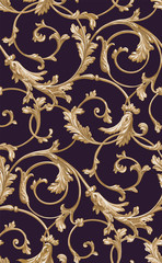 Vector classic seamless pattern background. Classical luxury old fashioned classic ornament, royal victorian seamless texture for wallpapers, textile, wrapping. Exquisite floral baroque template. 