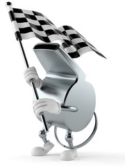 Sticker - Whistle character waving race flag