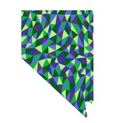 Wall Mural - Nevada U.S. state isolated polygonal map low poly style blue and green colors illustration