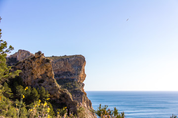 Wall Mural - Cliffs in Moraig cove beach in Benitatxell, Alicante, Spain