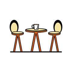 Poster - chairs with table isolated icon