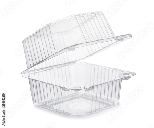 Fotomural Open empty transparent plastic food container
