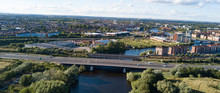 View Of The Main Road Bridge Over The River Tees In Stockton