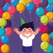 © djvstock - cute happy boy with birthday balloons helium