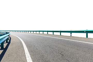 Clean asphalt highway on white background