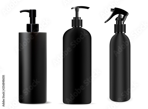 Download Bottle Black Spray Cosmetic Dispenser Mockup Plastic Container Realistic Clear Packaging For Lotion Foam Soap Sprayer Jar With Trigger 3d Design Isolated Object Beauty Tube Template Stock Vector Adobe Stock