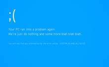 Fake Funny Blue Screen Of Death - BSOD. Error Message During System Failure.