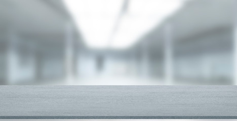 Empty stone table with blurred soft light factory business background. product display template. Mock up template for display. Business presentation.