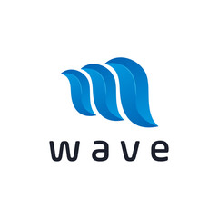 Poster - Abstract wave logo design template 