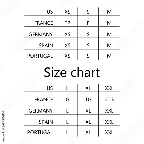 Table Size Chart