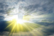 Jesus Christ in the sky with flashes of divine light - Jesus Christ in the sky 