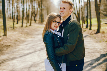 cute couple in a forest