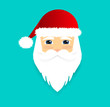 © Anya - Santa Claus icon. Santa Claus face. Flat style. Vector illustration.