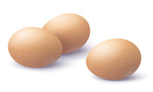 Three Brown Eggs Isolated