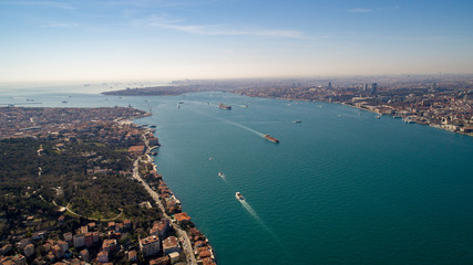 Poster - Aerial view of Istanbul Bosporus in Turkey