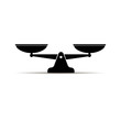 Icon of scale symbol of justice weight balance sign of law judgment punishment statue. EPS 10