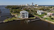 Aerial Of Large Waterfront Home, Daytona Beach, Florida