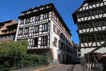 Wall Mural - Strasbourg - France- old town traditional half-timbering buildings