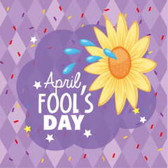 Poster - funny flower with water to fools day