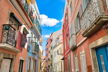 Colorful buildings of Lisbon historic center