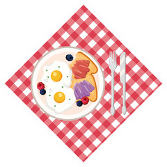 Canvas Print - delicious tasty breakfast cartoon