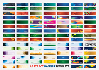 mega collection of 105 colorful banner template. abstract web banner design. header, landing page we