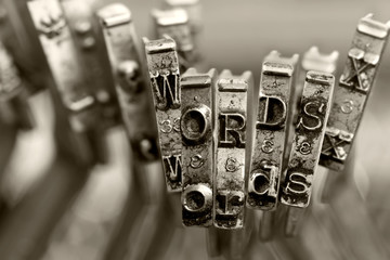 the words words with old typewriter keys macro