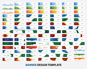 Wall Mural - Mega collection of 105 colorful abstract banners. Web banner design template vector. Header - landing page web design elements.