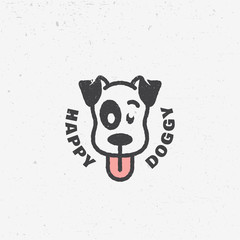 Wall Mural - Happy doggy logo