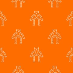 Sticker - Robot monkey pattern vector orange for any web design best