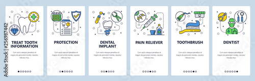Mobile App Onboarding Screens Dental Care Tooth Implant Dentist