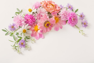 Sticker - pink flowers on white background