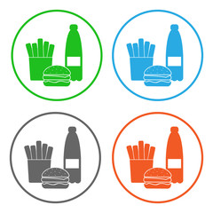 Poster - Fast food. Icon set. Vector.