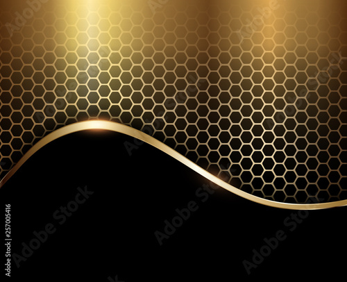 Abstract gold background, shiny and glossy vector illustration.